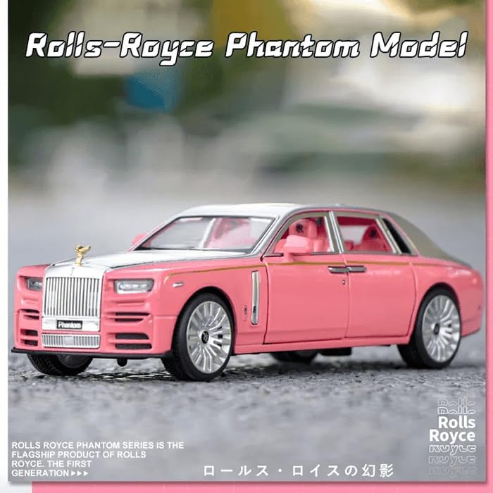 Rolls-royce Phantom Pink&Grey 1:24 Diecast Scale Model Car