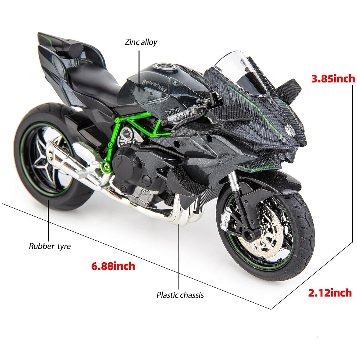Kawasaki Ninja H2R 1:9 Diecast Alloy Model Bike