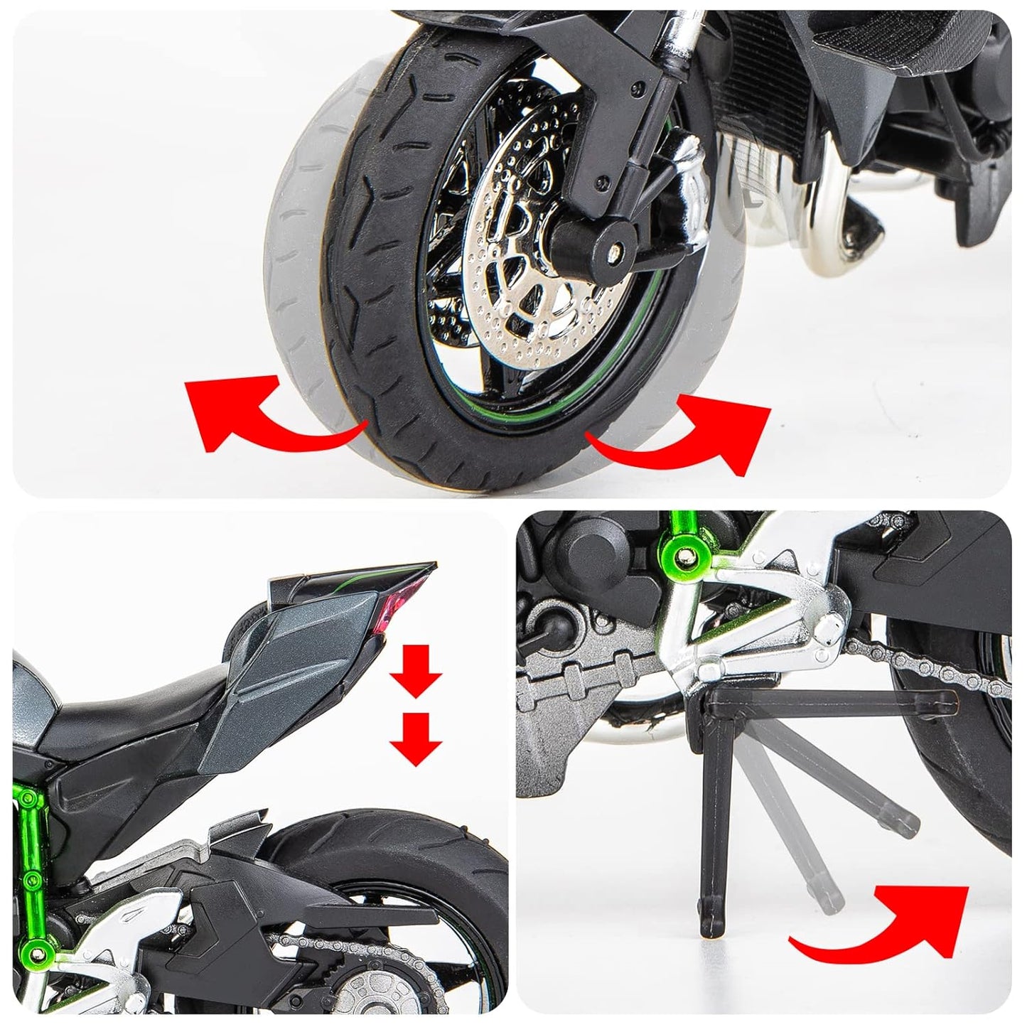 Kawasaki Ninja H2R 1:9 Diecast Alloy Model Bike